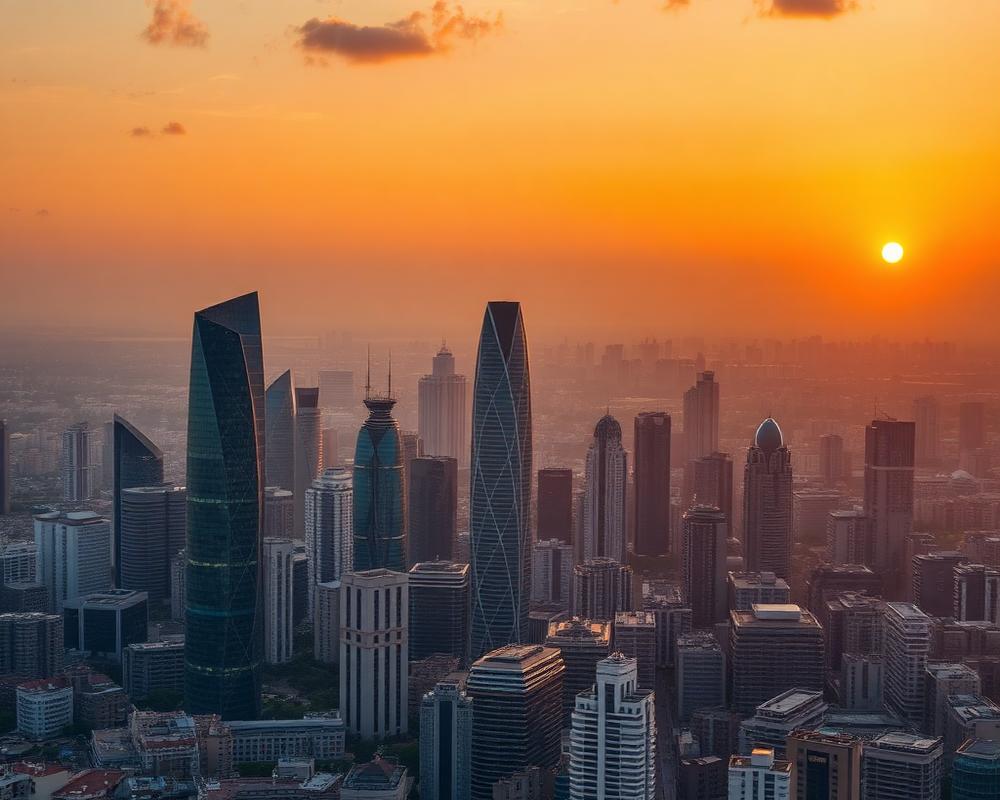 Karachi business district skyline